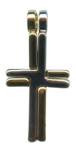 2 Tone 2 Part Cross Pendent