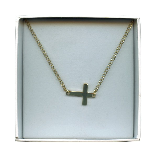 Cross Necklace Gold Plated with Gift Box