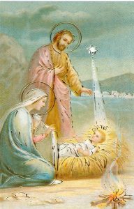 Nativity Holy Card with Gold Foil