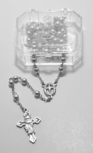 Imitation Pearl Rosary Boxed