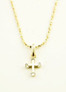 Pendent Cross Gold Plated + Chain