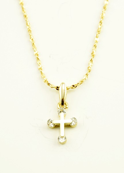 Pendent Cross Gold Plated + Chain