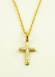Gold Plated Cross Pendant + Chain