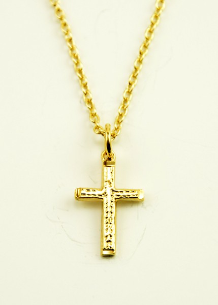 Gold Plated Cross Pendant + Chain