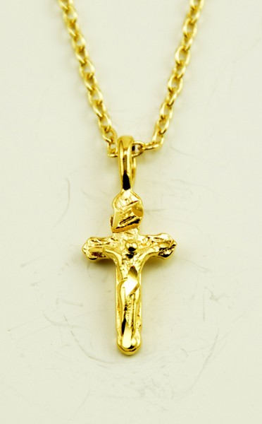 Gold Plated Cross Pendant + Chain