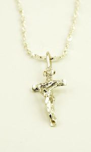 Silver Plated Cross Pendant + Chain