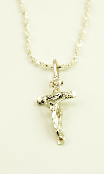 Silver Plated Cross Pendant + Chain