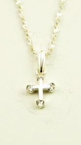 Silver Plated Cross Pendant + Chain
