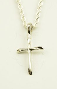 Silver Plated Cross Pendant + Chain