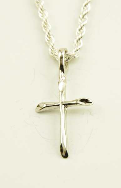 Silver Plated Cross Pendant + Chain