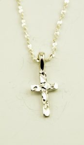Silver Plated Cross Pendant + Chain