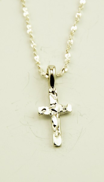 Silver Plated Cross Pendant + Chain