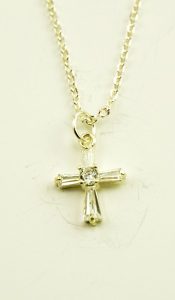 Silver Plated Cross Pendant + Chain