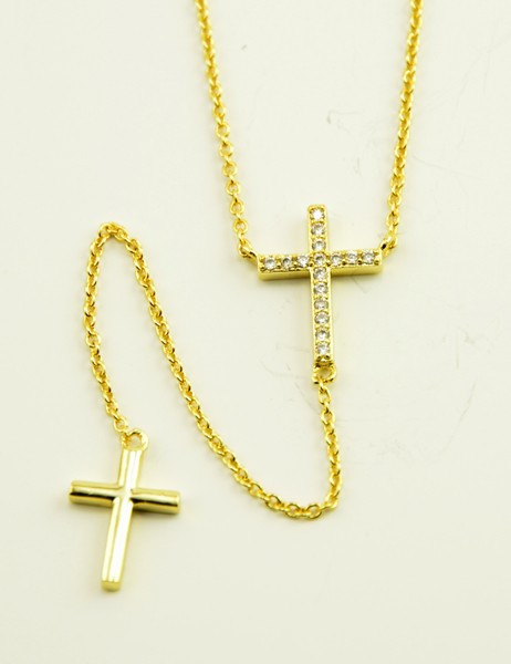 Gold Plated Cross Pendants + Chain