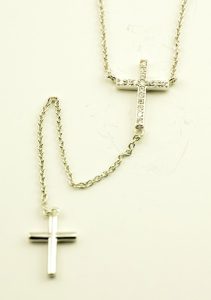 Silver Plated Cross Pendants + Chain