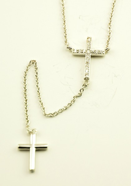 Silver Plated Cross Pendants + Chain