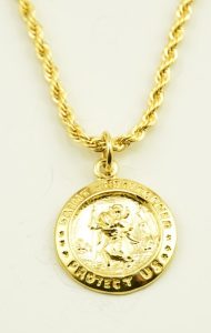 St.Christopher Medal Pendent with Box and Chain
