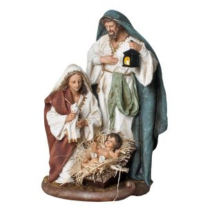 Polyresin Nativity Scene 15 cm (6") Mary, Joseph, and Baby Jesus – Made in Italy