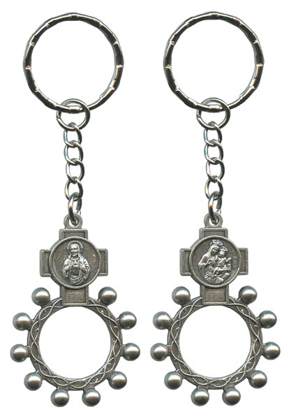 SHJ and Mount Carmel Basco Rosary Ring Keychain