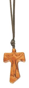 Olive Wood Tau Crucifix