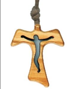 Olive Wood Tau Crucifix