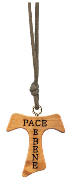 Olive Wood Tau Cross Engraved