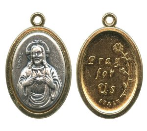 Sacred Heart of Jesus / Pray for Us Oval Medal