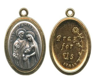 The Holy Family / Pray for Us Oval Medal