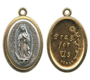 Our Lady of Guadalupe / Pray for Us Two Toned Oval Medal