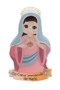 Immaculate Heart of Mary religious magnet with adhesive back, Made in Italy