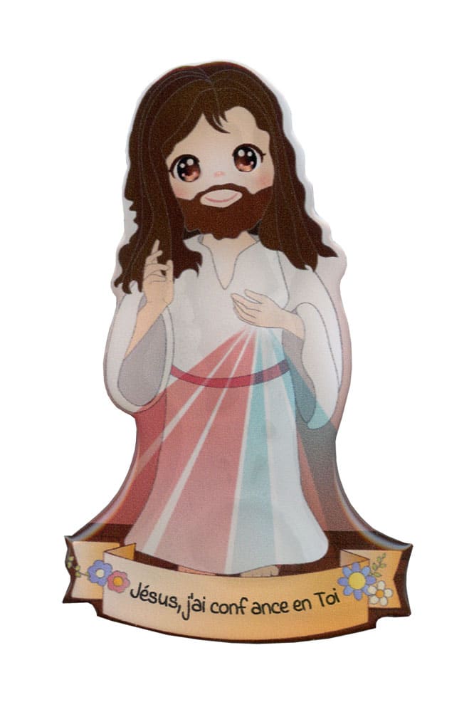 Divine Mercy Jesus religious magnet with adhesive back, Made in Italy
