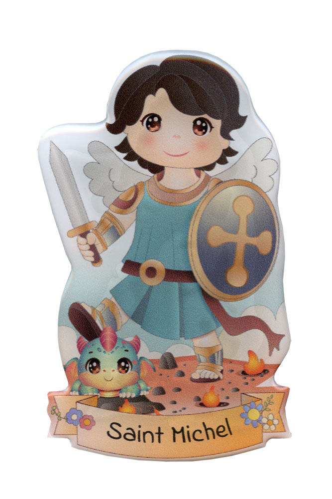 Saint Michael magnet with adhesive back