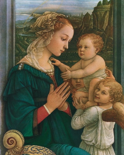 Mother and Child by Lippi - High Quality Print cm.20x25- 8"x10" - Code PS16 - min. order 3 pcs.