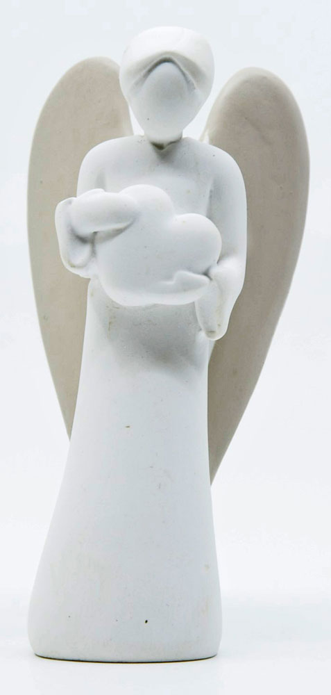 SFA4234 - Guardian Angel with heart H.9cm - 3½"