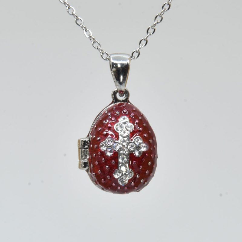 Ruby Mini locket egg pendant+chain - Gift boxed - Code: LFA-10
