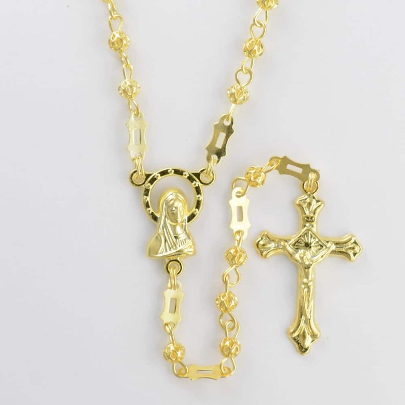 Filigree Rosary : Code R180FG-L minimum purchase 4 pcs. Made in Italy