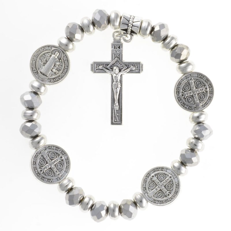 St.Benedict's Elastic Rosary Bracelet - Code RBH7951-14 minimum purchase 4pcs.