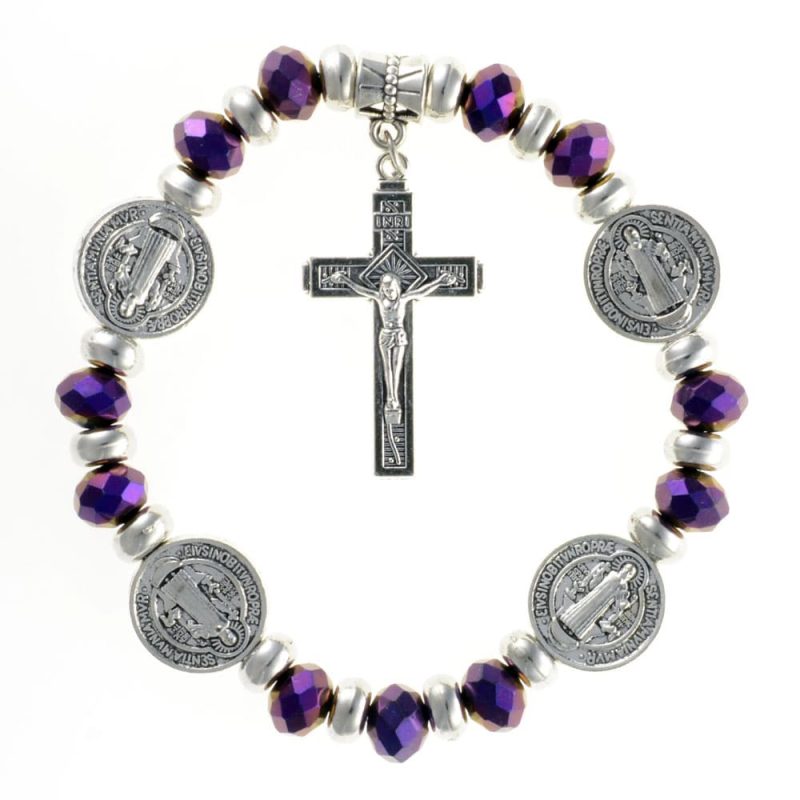St.Benedict's Elastic Rosary Bracelet - Code RBH7951-16 minimum purchase 4pcs.