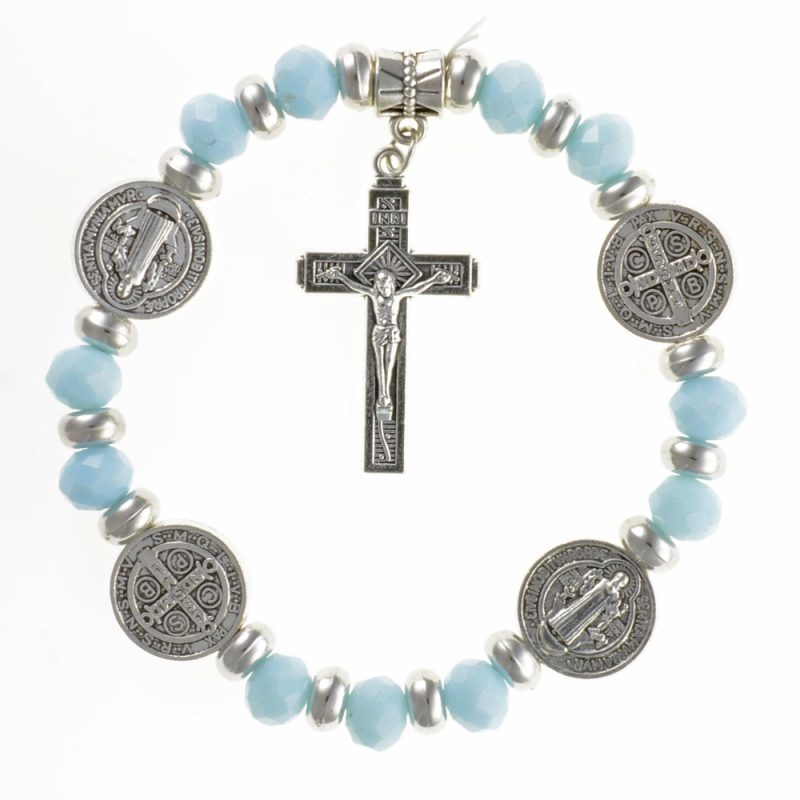 St.Benedict's Elastic Rosary Bracelet - Code RBH7951-5 minimum purchase 4pcs.