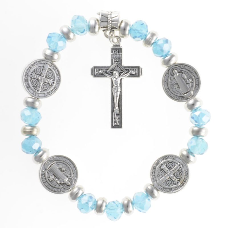St.Benedict's Elastic Rosary Bracelet - Code RBH7951-7 minimum purchase 4pcs.