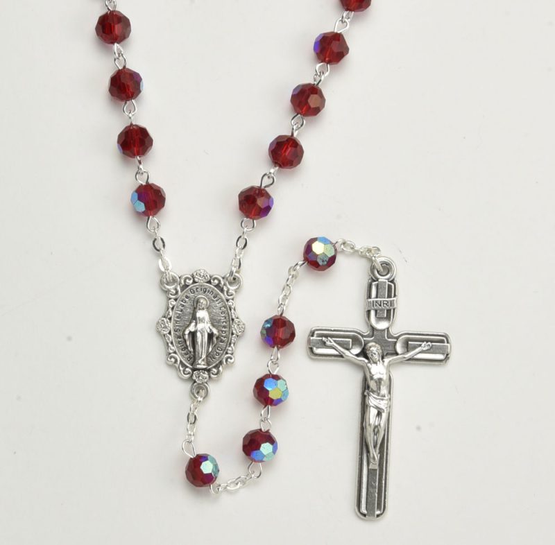 Fire polished Crystal Rosary with Aurora Borealis - Code RCL820A-10 - minimum purchase 4 pcs.