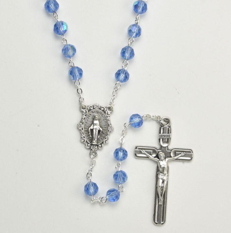 Fire polished Crystal Rosary with Aurora Borealis - Code RCL820A-11 - minimum purchase 4 pcs.