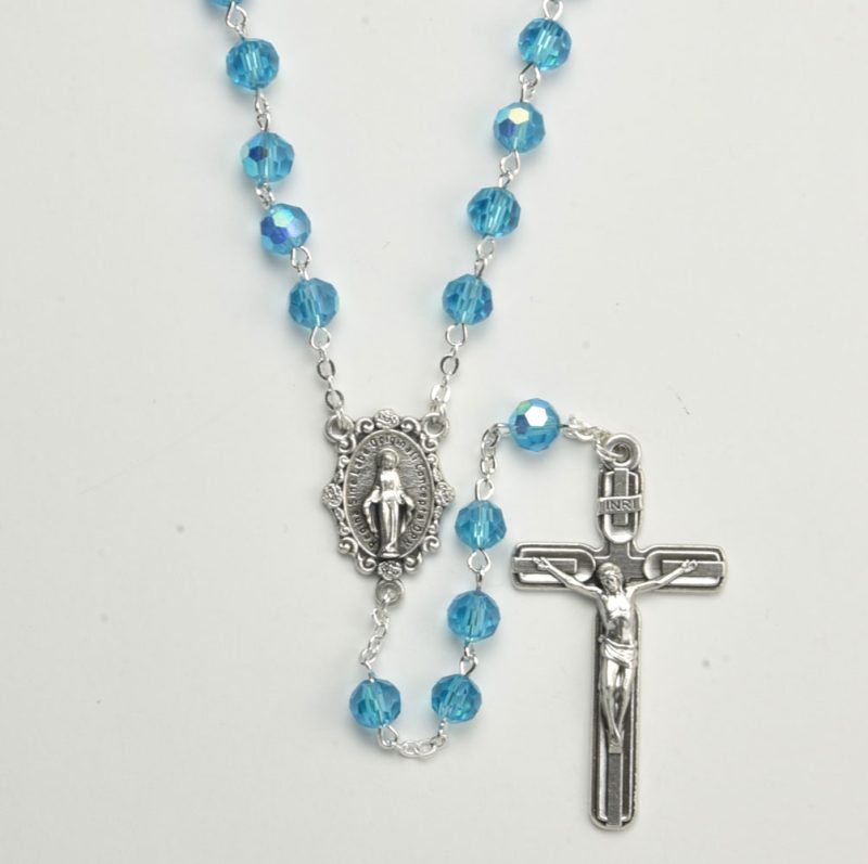 Fire polished Crystal Rosary with Aurora Borealis - Code RCL820A-7 - minimum purchase 4 pcs.