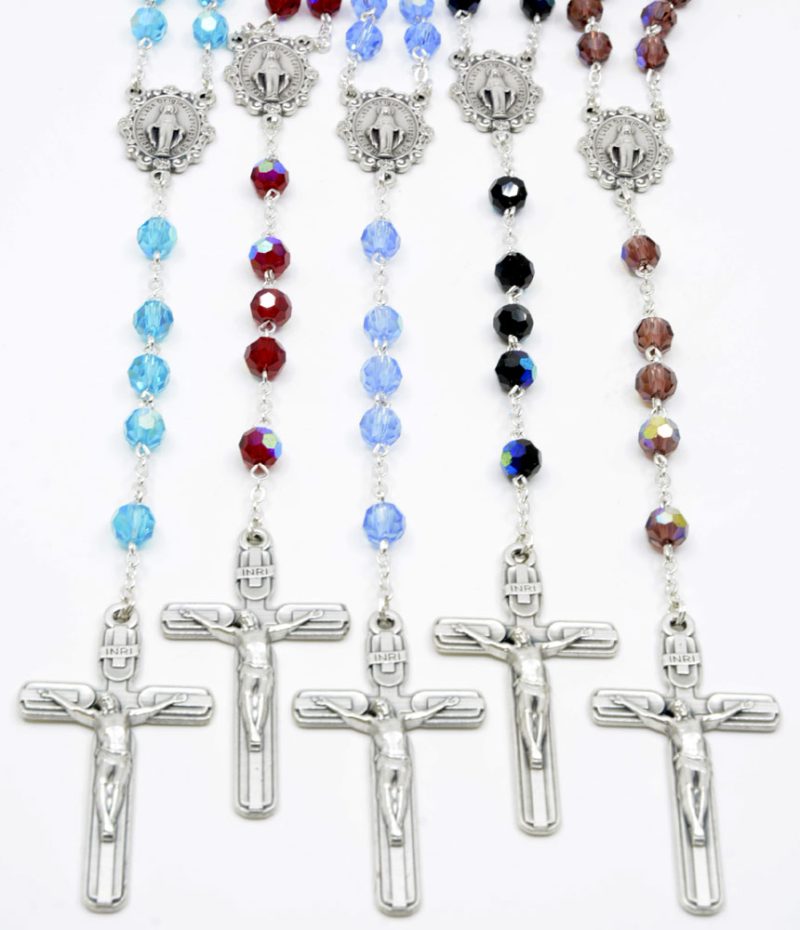 Alternative view of Fire polished Crystal Rosary with Aurora Borealis - Code RCL820A-16 - minimum purchase 4 pcs.