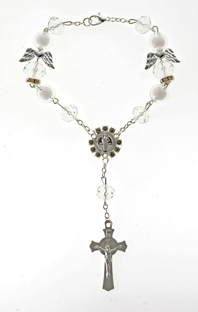 Decade rosary with Angel charms - Code RDH712S - Minimum purchase 4 pcs.