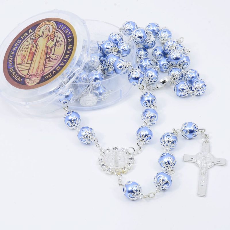 Alternative view of St. Benedict's Rosary with box - Code RHP01SB-11 minimum purchase 4 pcs.