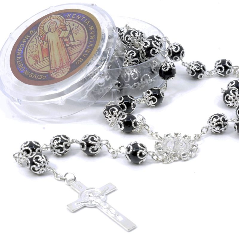Alternative view of St. Benedict's Rosary with box - Code RHP01SB-3 minimum purchase 4 pcs.