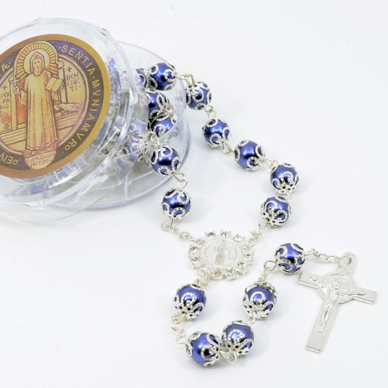 Alternative view of St. Benedict's Rosary with box - Code RHP01SB-8 minimum purchase 4 pcs.