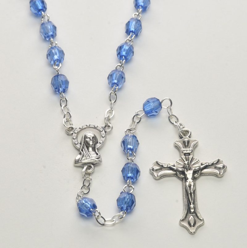 Sapphire Acrylic Crystal Rosary - Code: RL6L-11 - minimum order 3pcs.