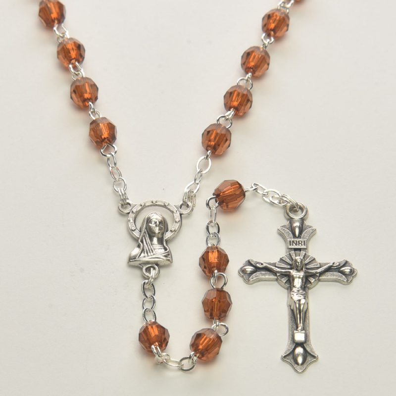 Topaz Acrylic Crystal Rosary - Code: RL6L-9 - minimum order 3pcs.